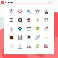 Set of 25 Modern UI Icons Symbols Signs for house construction outline building web Editable Vector Design Elements