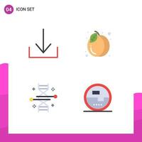 Pack of 4 Modern Flat Icons Signs and Symbols for Web Print Media such as arrow genetic modification food chromosome construction and tools Editable Vector Design Elements