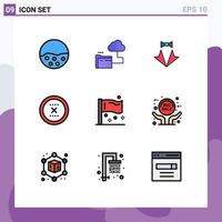 Set of 9 Modern UI Icons Symbols Signs for close cancel file wedding suit Editable Vector Design Elements