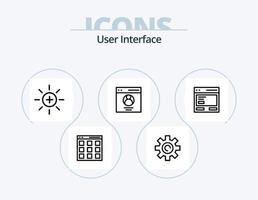 paquete de iconos de línea de interfaz de usuario 5 diseño de iconos. barra lateral izquierda. comunicación. interfaz. vector