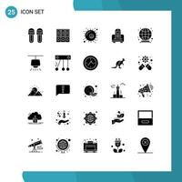 Pack of 25 creative Solid Glyphs of hardware mobile documents device cell Editable Vector Design Elements