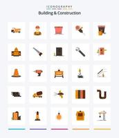 Creative Building And Construction 25 Flat icon pack  Such As blade. power. supervisor. circular saw. water vector