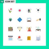 User Interface Pack of 16 Basic Flat Colors of login man security science atom Editable Pack of Creative Vector Design Elements