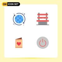 4 Universal Flat Icon Signs Symbols of web wedding chair waiting interface Editable Vector Design Elements