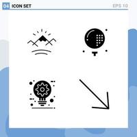 Pack of creative Solid Glyphs of mountains architect canada ball creative Editable Vector Design Elements