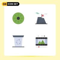 Universal Icon Symbols Group of 4 Modern Flat Icons of drink recycle been meal sucess journey Editable Vector Design Elements