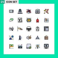 25 Universal Filled line Flat Colors Set for Web and Mobile Applications wbcs project management candy project idea active learning Editable Vector Design Elements