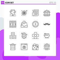 Set of 16 Commercial Outlines pack for frame timer relax dynamite remedy Editable Vector Design Elements