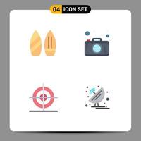 Modern Set of 4 Flat Icons Pictograph of skate math winter photography antenna Editable Vector Design Elements