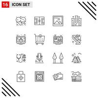 16 Thematic Vector Outlines and Editable Symbols of management health image form disease Editable Vector Design Elements