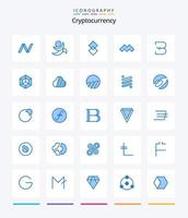 paquete de iconos azules de criptomoneda creativa 25, como moneda criptográfica. moneda. moneda. Estallar. moneda criptográfica vector