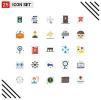 conjunto de 25 iconos de ui modernos símbolos signos para baño baño ui transporte plano elementos de diseño vectorial editables vector