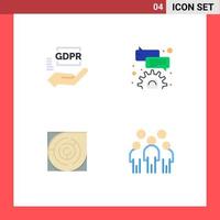 Group of 4 Flat Icons Signs and Symbols for compliance labyrinth protection configure pattern Editable Vector Design Elements