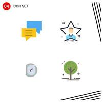 Pictogram Set of 4 Simple Flat Icons of bubbles man discuss star lab Editable Vector Design Elements