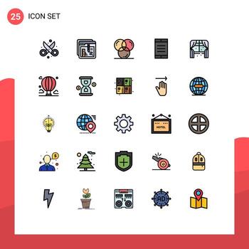 conjunto de 25 iconos modernos de la interfaz de usuario símbolos signos para el diseño de programación de educación móvil de texto elementos de diseño vectorial editables vector