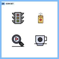 4 Creative Icons Modern Signs and Symbols of light search navigation china business Editable Vector Design Elements