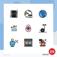 Stock Vector Icon Pack of 9 Line Signs and Symbols for heart avatar internet boy skin care Editable Vector Design Elements