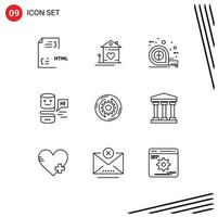 Universal Icon Symbols Group of 9 Modern Outlines of big think conversational couple conversational interfaces tool Editable Vector Design Elements