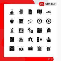 Pack of 25 Modern Solid Glyphs Signs and Symbols for Web Print Media such as mountain landscape sim hill new Editable Vector Design Elements