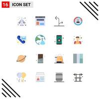 16 Thematic Vector Flat Colors and Editable Symbols of profile people arrows human diagram Editable Pack of Creative Vector Design Elements