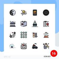 16 User Interface Flat Color Filled Line Pack of modern Signs and Symbols of bank billiard web ball mobile Editable Creative Vector Design Elements