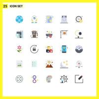 Modern Set of 25 Flat Colors Pictograph of business management bill shopping bag Editable Vector Design Elements