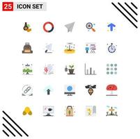 25 User Interface Flat Color Pack of modern Signs and Symbols of arrows bug pie virus scan Editable Vector Design Elements