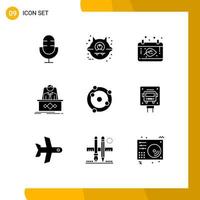 Set of 9 Modern UI Icons Symbols Signs for atom master autumn legend game Editable Vector Design Elements