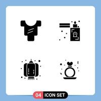 Set of 4 Modern UI Icons Symbols Signs for baby decoration fire zippo day Editable Vector Design Elements