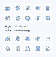 20 Sustainable Energy Blue Color icon Pack like power spring electric droop energy vector