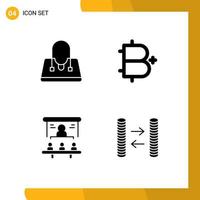 Modern Set of Solid Glyphs and symbols such as bag market share add cryptocurrency people Editable Vector Design Elements