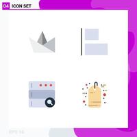 Universal Icon Symbols Group of 4 Modern Flat Icons of hobby black friday align database sale Editable Vector Design Elements