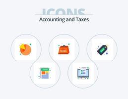 Taxes Flat Icon Pack 5 Icon Design. tax. heavy. percent. duties. marketing vector