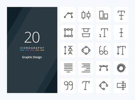 20 Design Outline icon for presentation vector