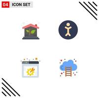 4 Creative Icons Modern Signs and Symbols of eco web setting property person business Editable Vector Design Elements