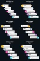 Vector 6 Infographics Pack Presentation slide template 5 Steps cycle diagrams and timelines