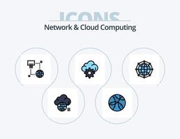 Network And Cloud Computing Line Filled Icon Pack 5 Icon Design. share. cloud computing. electronic. technology. server vector