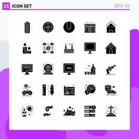 Set of 25 Modern UI Icons Symbols Signs for cottage villa web hunter optimize analysis Editable Vector Design Elements