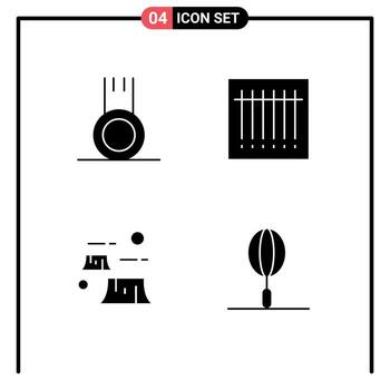 Universal Icon Symbols Group of 4 Modern Solid Glyphs of exercise deforestation sport scan environment Editable Vector Design Elements