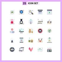 Modern Set of 25 Flat Colors Pictograph of links window auditing user interface Editable Vector Design Elements