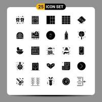 Modern Set of 25 Solid Glyphs and symbols such as fan network watch circuit board Editable Vector Design Elements