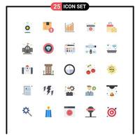 Set of 25 Vector Flat Colors on Grid for spring calendar graph trends marketing Editable Vector Design Elements