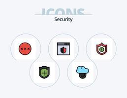 Security Line Filled Icon Pack 5 Icon Design. . safe. security. lock. shield vector