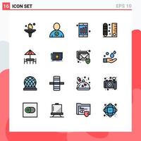 Set of 16 Modern UI Icons Symbols Signs for furniture diner cell scale pencil Editable Creative Vector Design Elements