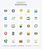 Creative Economy 25 Flat icon pack  Such As dollar. up. dollar. pyramid. business vector