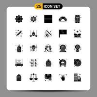 25 iconos creativos, signos y símbolos modernos de entretenimiento en cabina, relajación, juego móvil, elementos de diseño vectorial editables vector