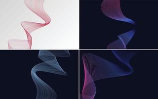 Collection of geometric minimal lines pattern set vector