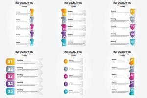 ilustración vectorial infografía conjunto de diseño plano para folleto publicitario y revista vector