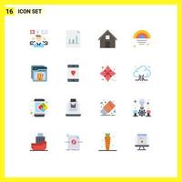 16 Universal Flat Colors Set for Web and Mobile Applications browser sky contact rainy home Editable Pack of Creative Vector Design Elements