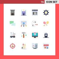 Pictogram Set of 16 Simple Flat Colors of management hr improvement text web Editable Pack of Creative Vector Design Elements